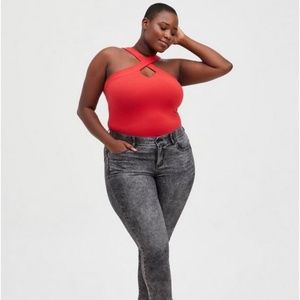 Foxy High Neck Criss Cross Halter Top